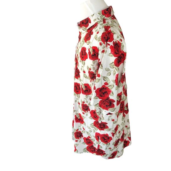 JOGAL Men's Red Rose Short Sleeve Casual Button Down 100% Cotton‎ Shirt Sz XXL - Picture 5 of 11